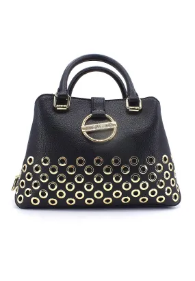 Black LOVE MOSCHINO Eyelets Hand Bag - JC4341PP0FKD0000