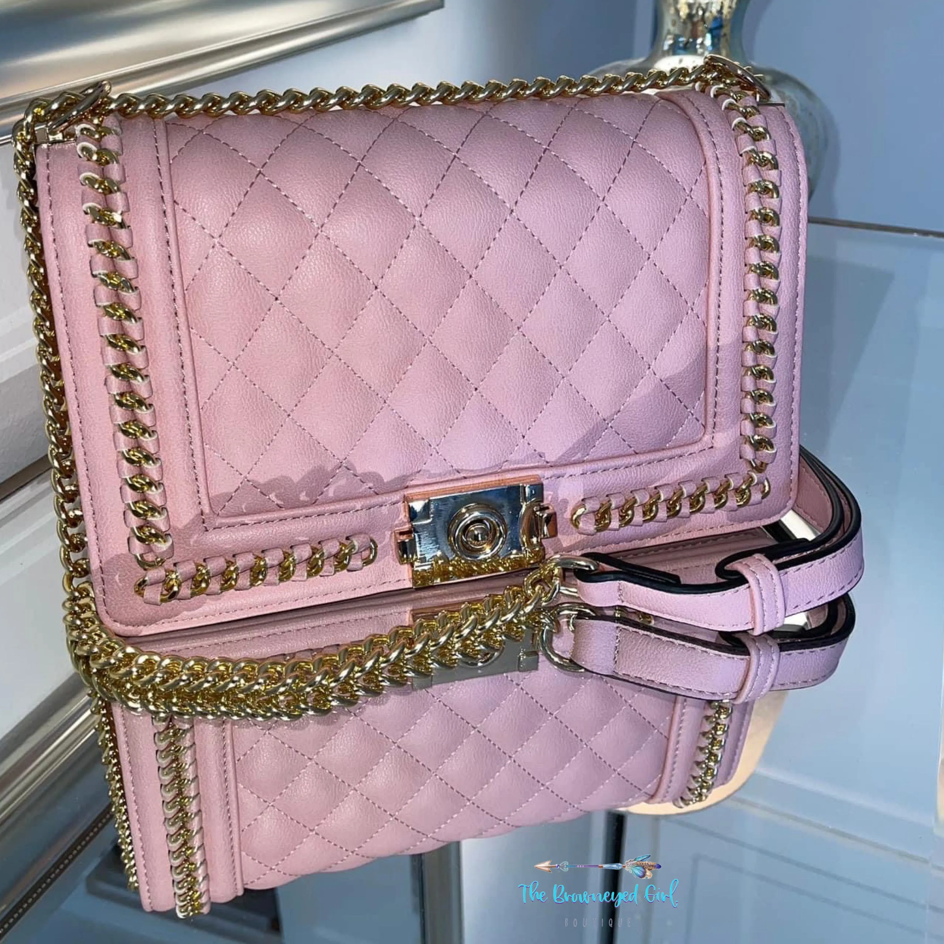 Love One Classic Quilted Crossbody Clutch