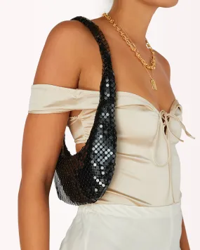 LUNA SHOULDER BAG - BLACK GLOWMESH