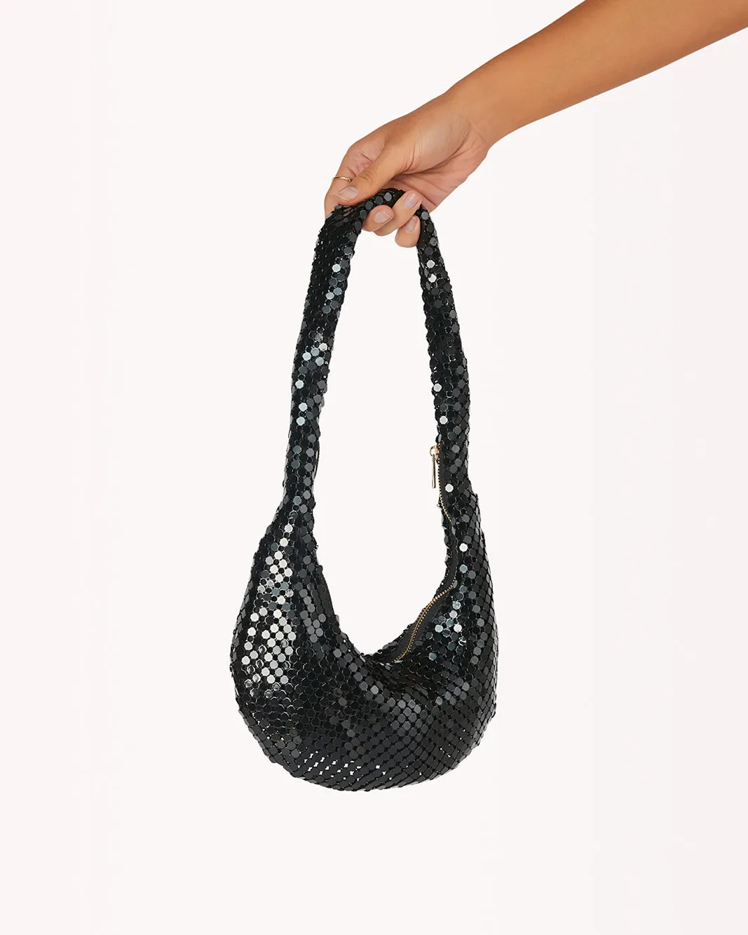 LUNA SHOULDER BAG - BLACK GLOWMESH