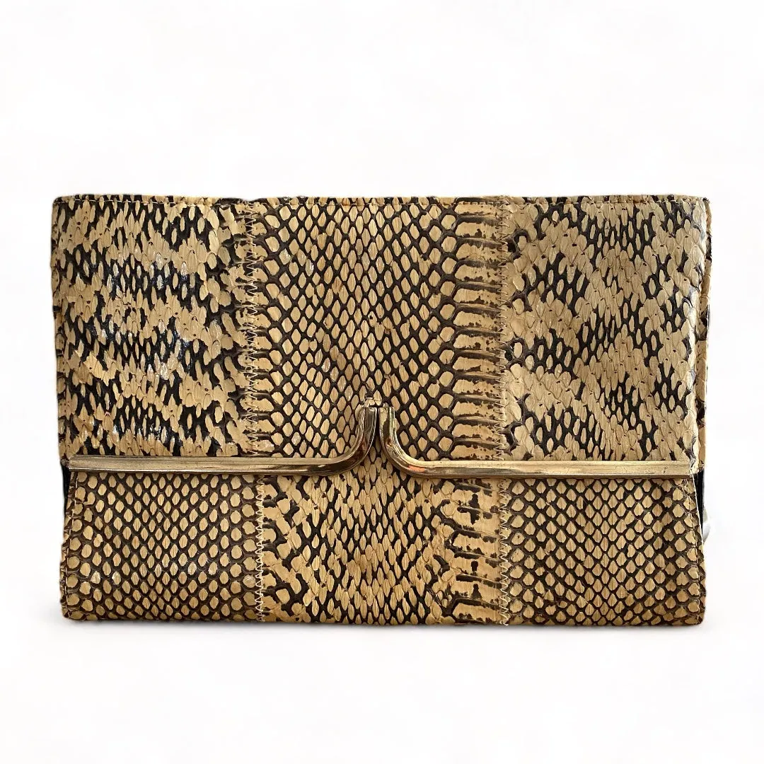 Margold Snakeskin Leather Clutch