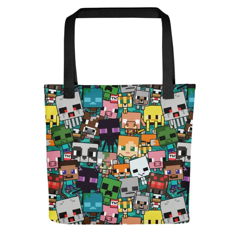 Minecraft Chibi Character Pattern Tote Bag