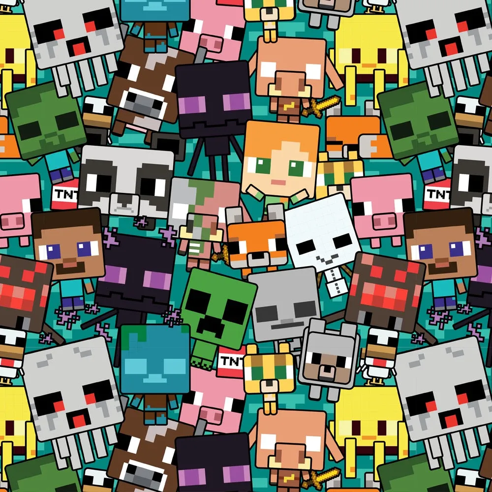 Minecraft Chibi Character Pattern Tote Bag