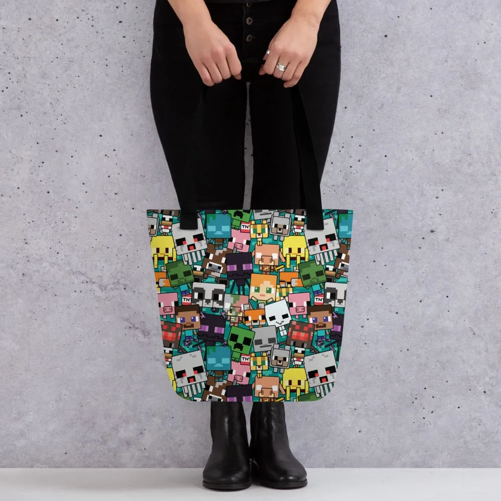 Minecraft Chibi Character Pattern Tote Bag