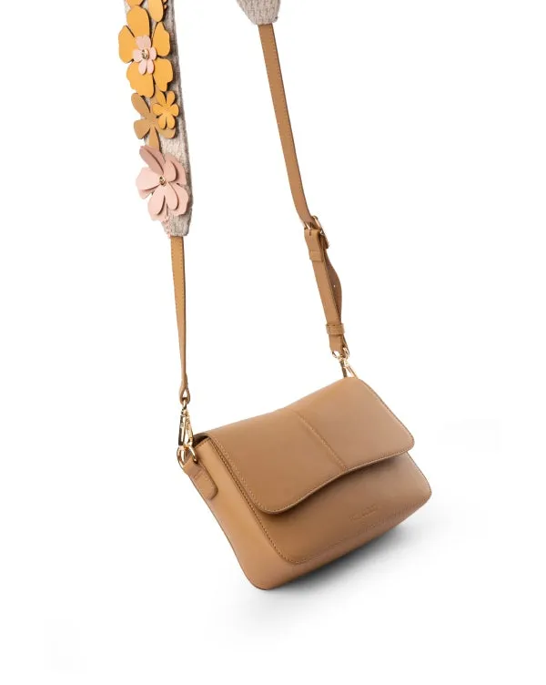 Mini Goblet Crossbody : Beige With Laser-Cut Strap