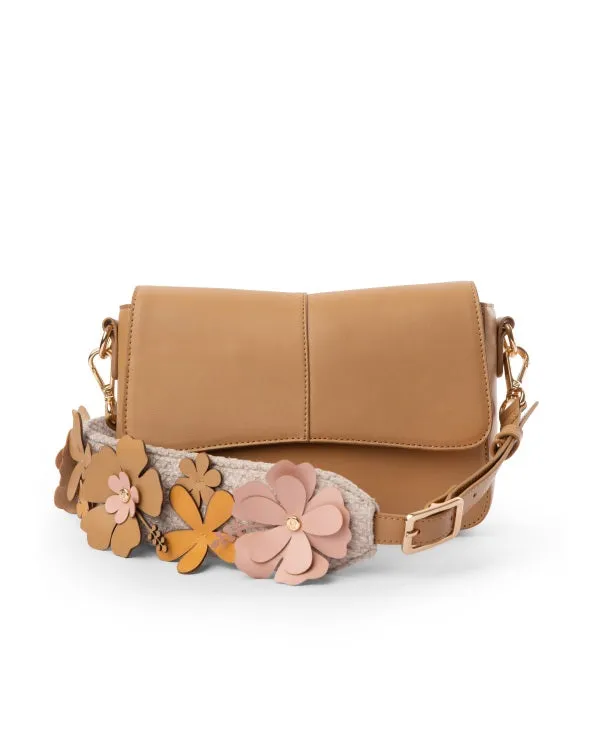 Mini Goblet Crossbody : Beige With Laser-Cut Strap