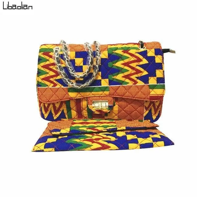 New in Kente African Prints Shoulder Handbags - Nimma