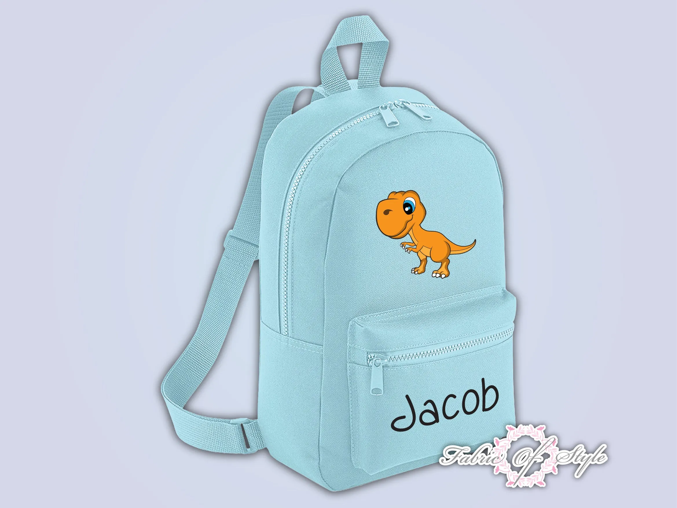 Personalised Kids Backpack - Any Name Dinosaur Boys Girls NURSERY Back To School Bag