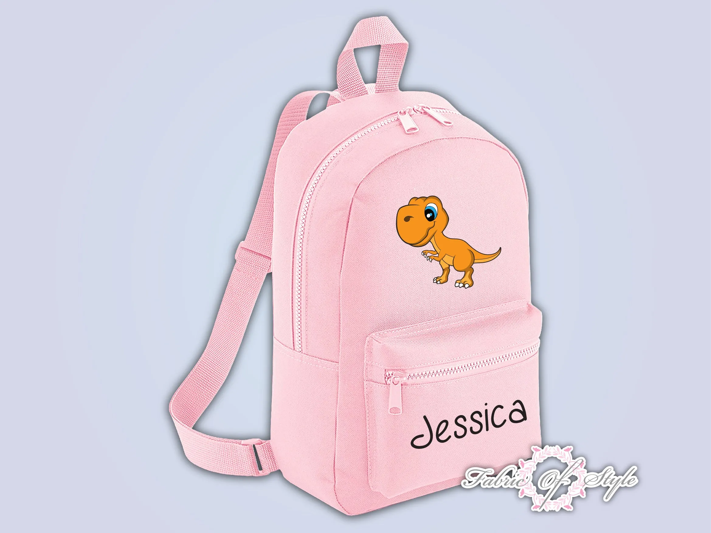 Personalised Kids Backpack - Any Name Dinosaur Boys Girls NURSERY Back To School Bag