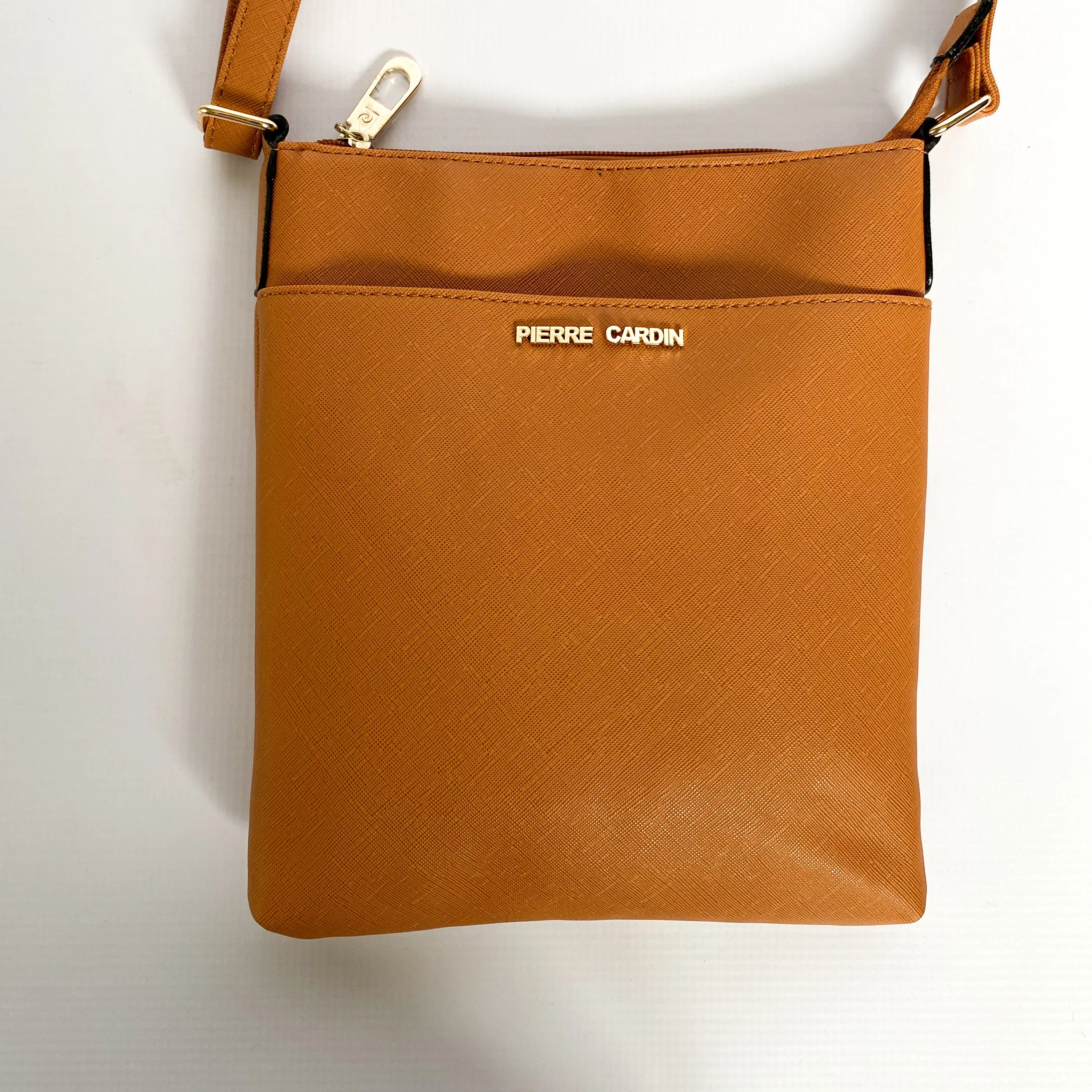 Pierre Cardin camel  saffiano crossbody bag