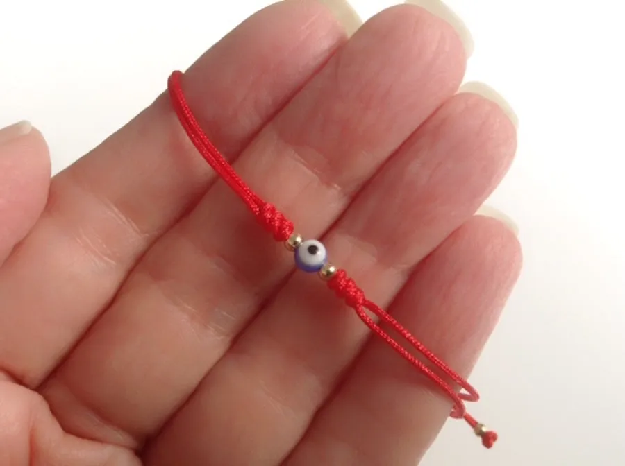 Red String couples bracelet set of 2 Evil Eye Hamsa Charms