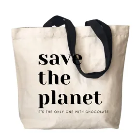 Save The Planet Canvas Tote