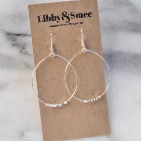 Silver Beaded Hoop Earrings