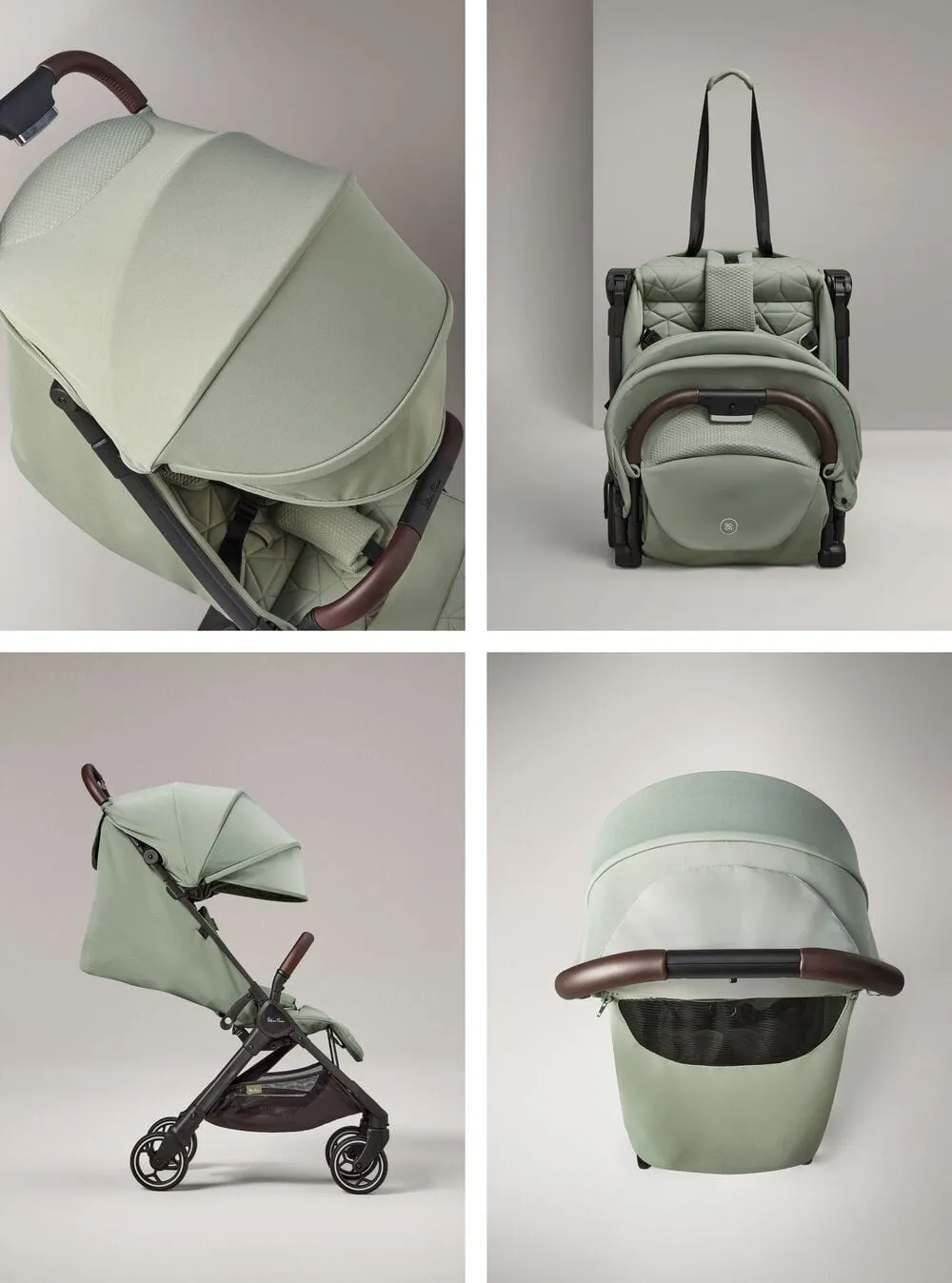 Silver Cross Clic Stroller with Snack Tray and Travel Bag - Sage