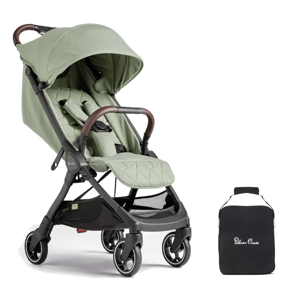 Silver Cross Clic Stroller with Travel Bag - Sage