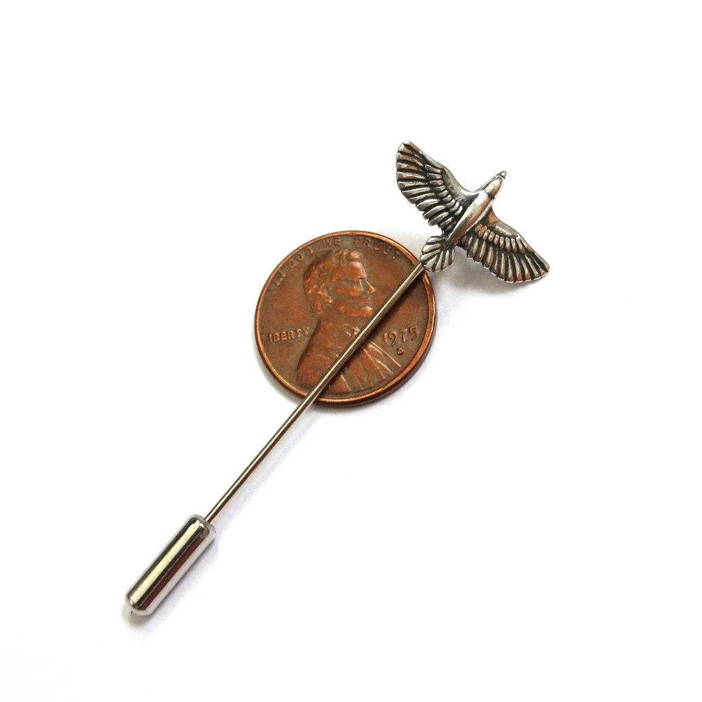 Soaring Raven in Flight Ascot Stickpin