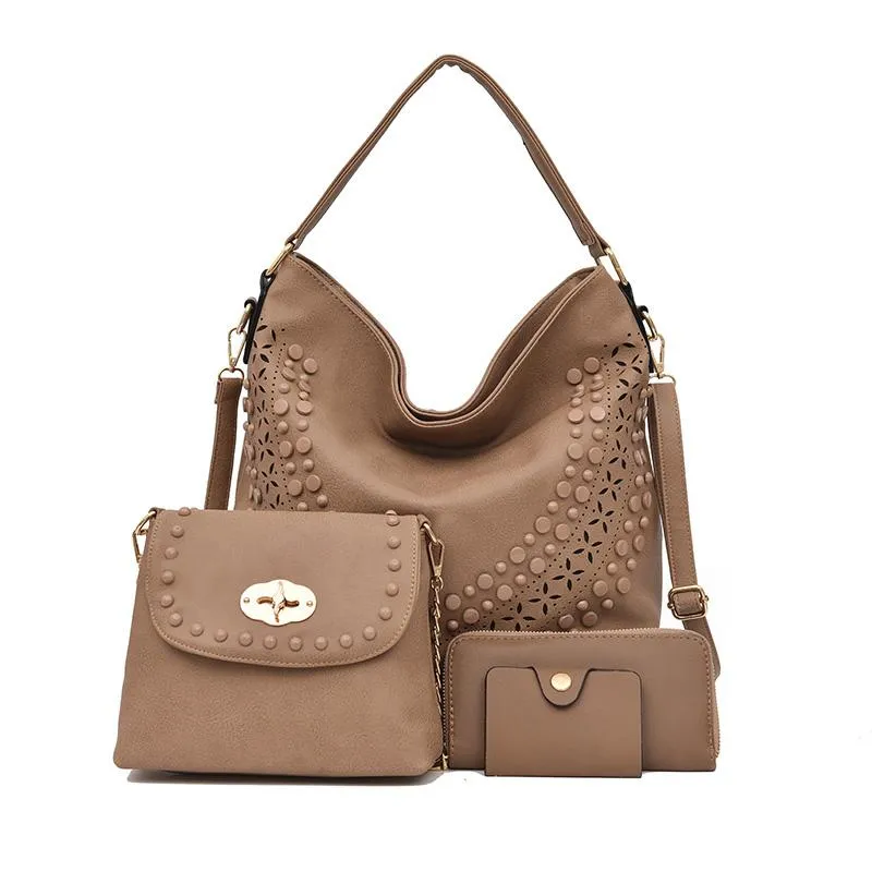 The Hudson 4 Bag Set in Khaki