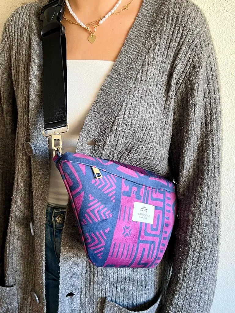 Tribal Patterned Purple X Black Fanny Pack