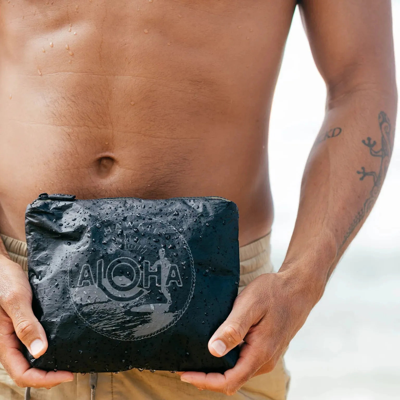 Waikiki Seal Small Pouch / Charcoal Black