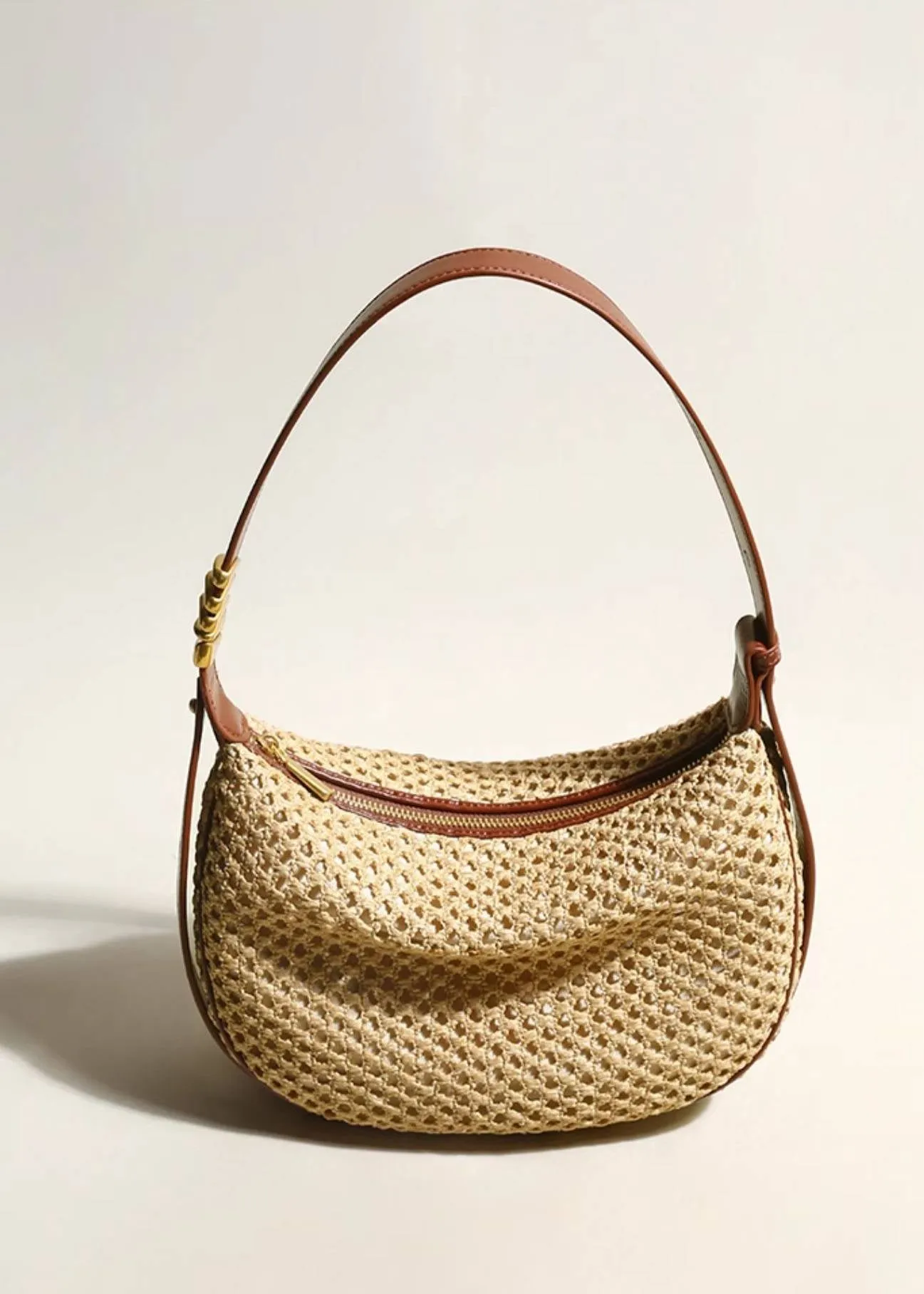 Woven Raffia Saddle Bag