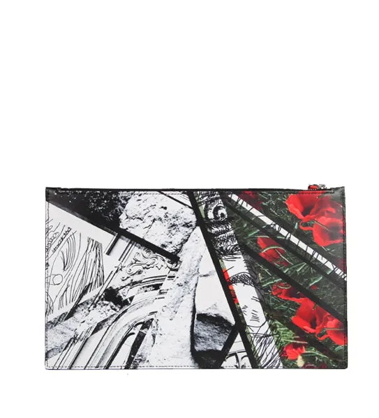 Zip Tech Pouch, Poppy Print/Silver